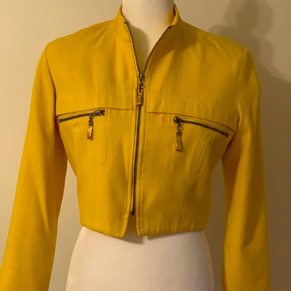 Beautiful Yellow/gold with gold zippers Jacket